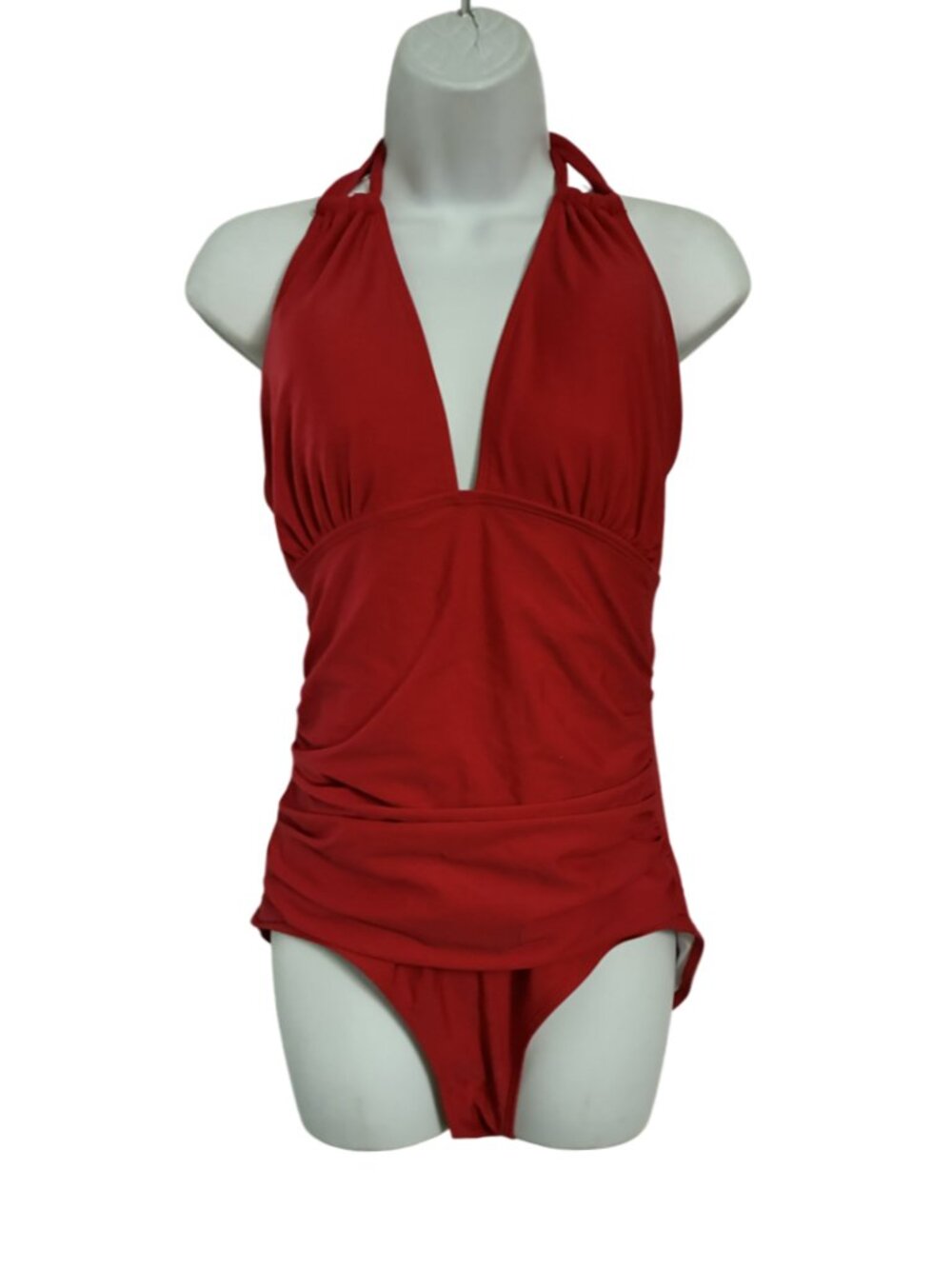 Sz.L*1.-Pc. Bright Red Halter-Style Swimsuit
